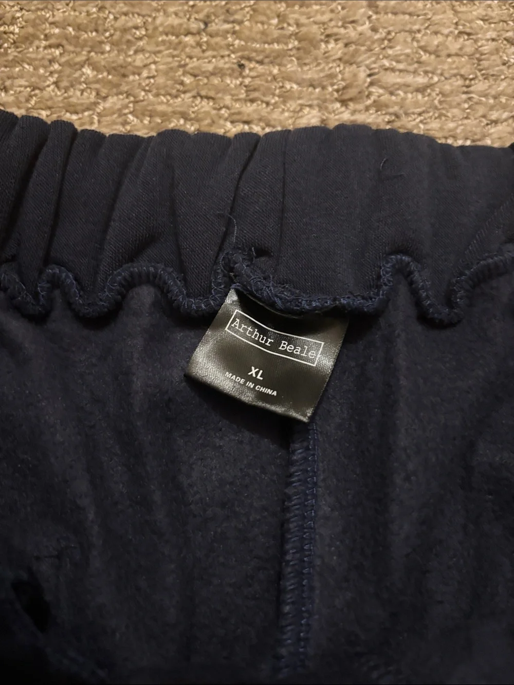 Arthur Beale Men’s Fleece Lounge Shorts XL Navy Blue Drawstring NWT